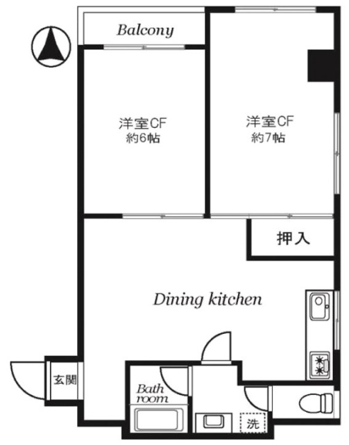 成子坂ハイツ502 間取り図