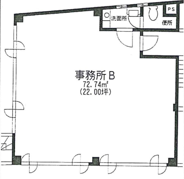 岡崎ビル2-B 間取り図