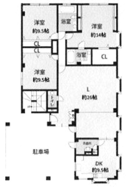 桐里タウンハウスビルA-1 間取り図