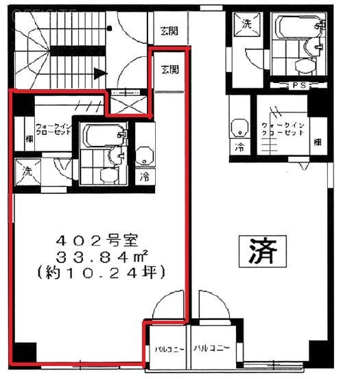 大塚ビル第2402 間取り図