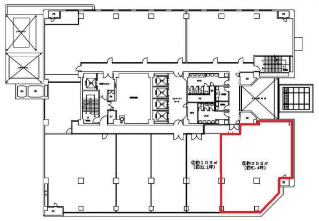 JRE芝二丁目大門ビル2F 間取り図