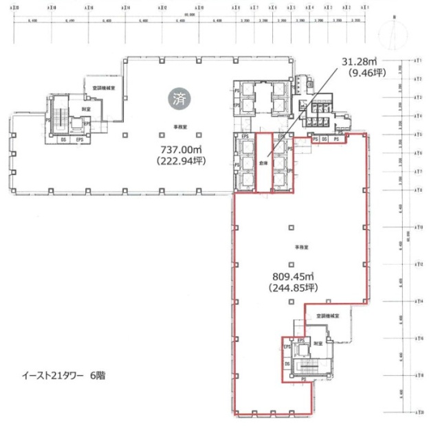 イースト21タワー6F 間取り図