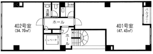 御苑イキビル401 間取り図