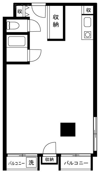 ライオンズマンション六本木206 間取り図
