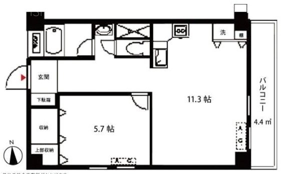 ホウワ西麻布304 間取り図