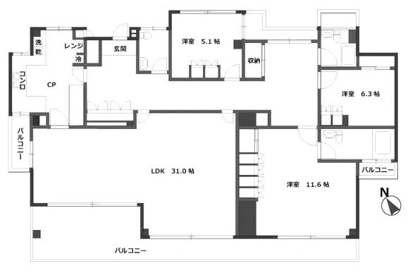 伊吹ハウス201 間取り図