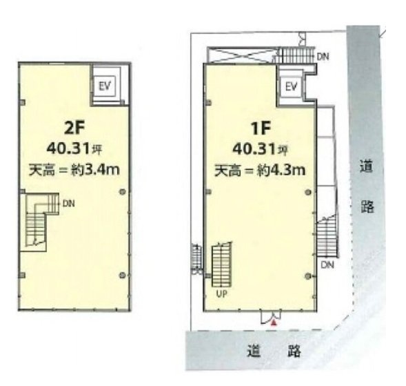 (仮)北青山3丁目計画1F～2F 間取り図