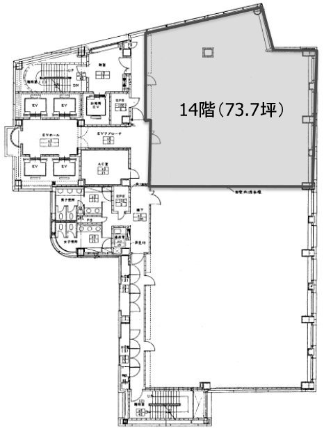 芝二丁目ビル14F 間取り図