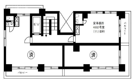 キューアス秋葉原ビル402 間取り図