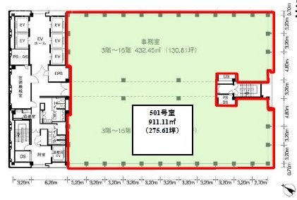 新宿三井ビルディング2号館501 間取り図