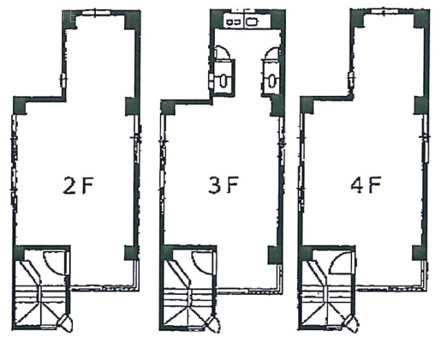 トリニティ江戸川橋ビル2F~4F 間取り図
