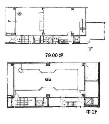 岩金ビル1F～2F 間取り図