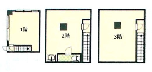 上野四丁目共同ビル1F～3F 間取り図