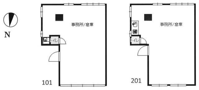 竹前ビルA棟101・102 間取り図