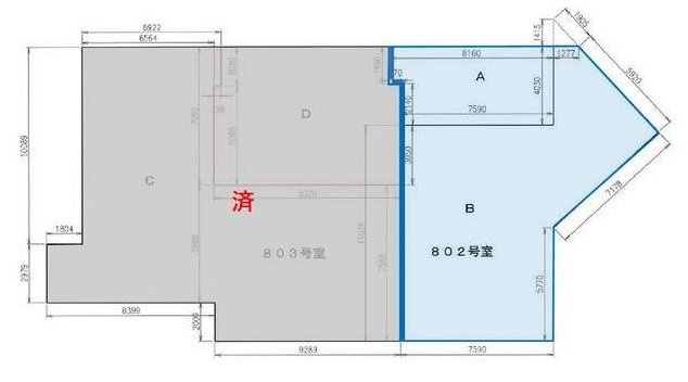 新橋駅前ビル1号館802AB 間取り図