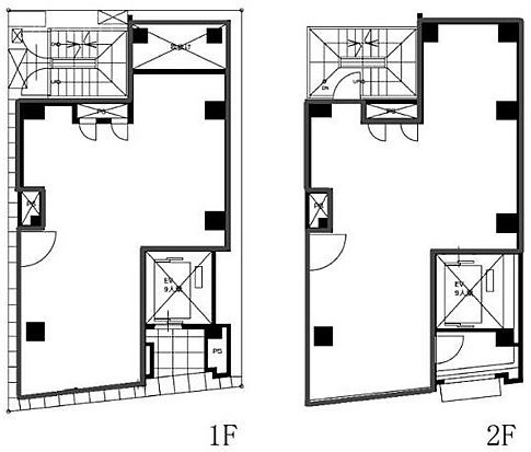 ルナージュビル1F~2F 間取り図