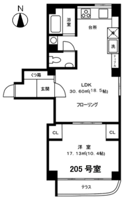 エクシードメゾン三田ビル205 間取り図
