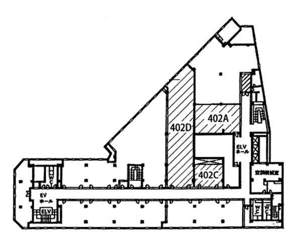 新橋駅前ビル1号館402D 間取り図