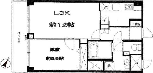 アパルトマンイトウ707 間取り図