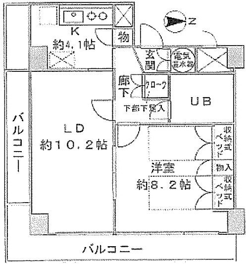 ノア芝大門1101 間取り図