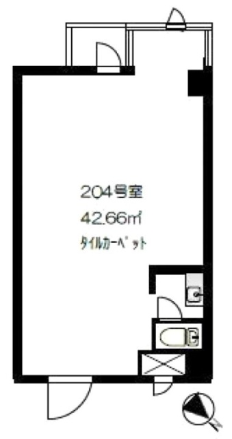 クレール六本木204 間取り図