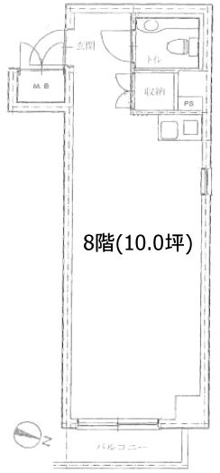 代々木シティホームズ8F 間取り図