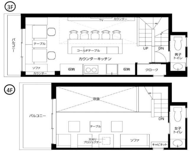 EMINAZ御茶ノ水3F~4F 間取り図