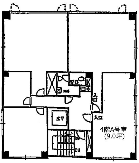 日本工築1号館ビルA 間取り図