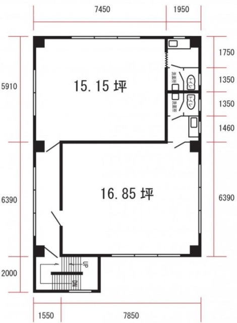 新開発ビル2F 間取り図