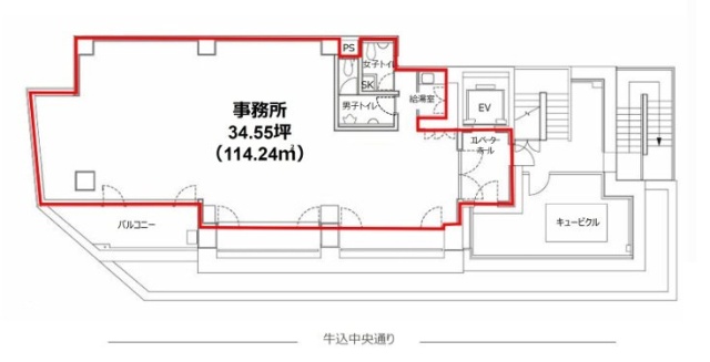 エアマンズビル市ヶ谷7F 間取り図