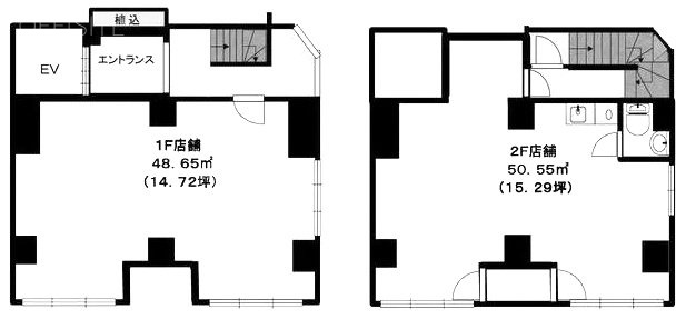 パークヒル6ビル1-2F 間取り図