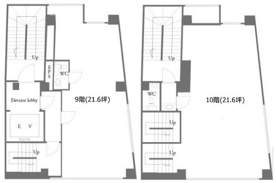 渋谷東KMビル9F～10F 間取り図