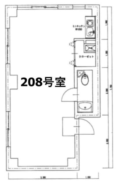赤坂ロイヤルビル208 間取り図