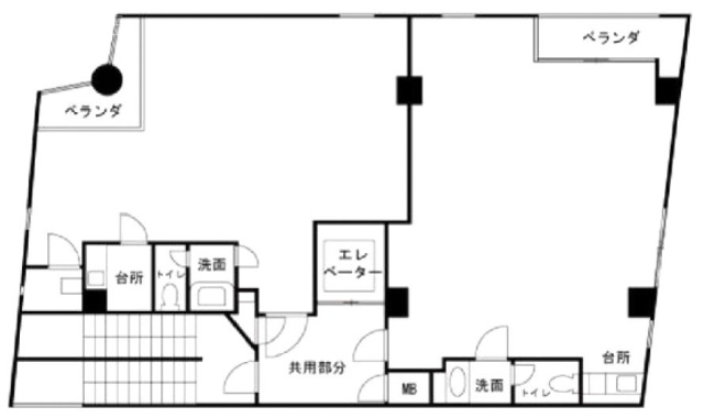 ベルジュール麻布2F 間取り図