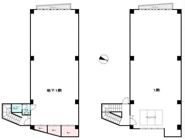 天羽ビルB1F～1F 間取り図