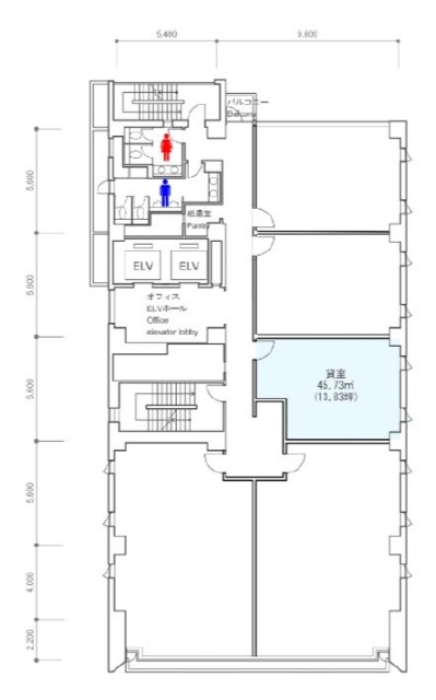 日総第16ビル11F 間取り図