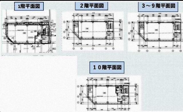 第122東京ビル1F～10F 間取り図