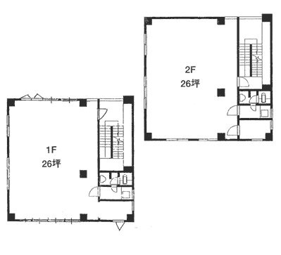 石橋ビル1F～2F 間取り図