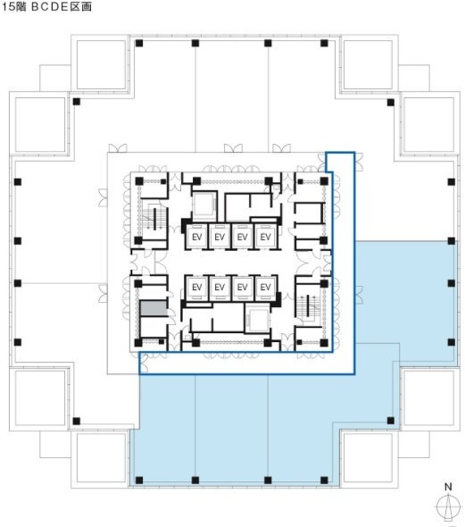 横浜ビジネスパーク(YBP)イーストタワービルBCDE 間取り図