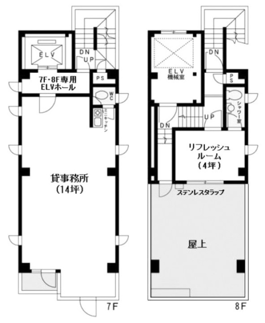 第12シグマビルディング7F~8F 間取り図