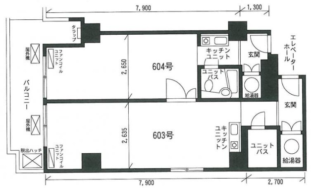 銀座アビタシオン603・604 間取り図