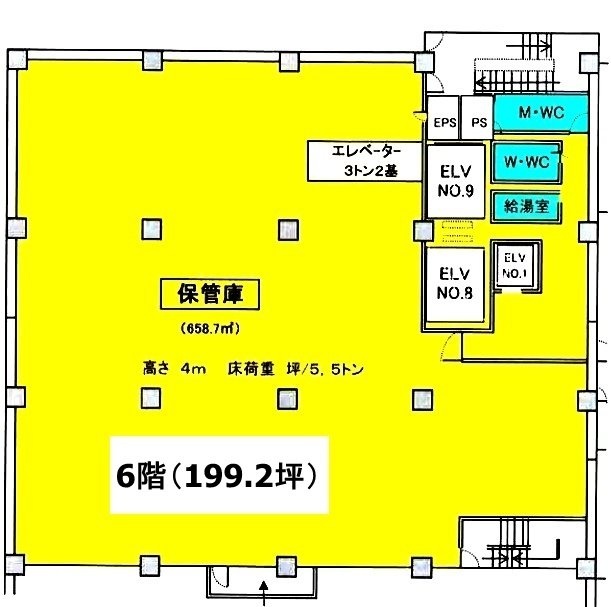 臨海町4丁目貸倉庫6F 間取り図