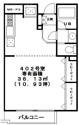 カーム青山402 間取り図