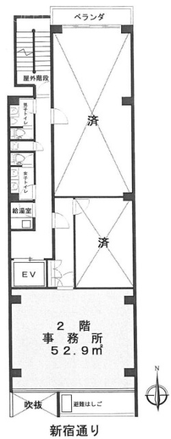 新宿1丁目ビル2F 間取り図