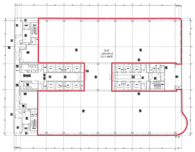 クイーンズタワーB棟9F 間取り図