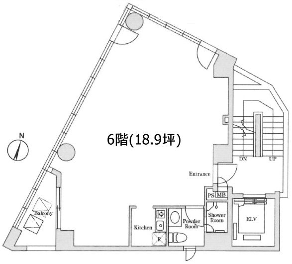 美松ビル6F 間取り図