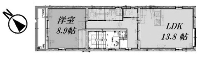 フィガロ市ヶ谷201 間取り図