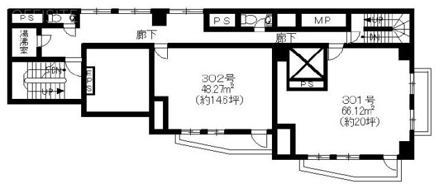 花村第2フラワーマンション301 間取り図