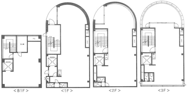 芝畑ビルB1F～3F 間取り図