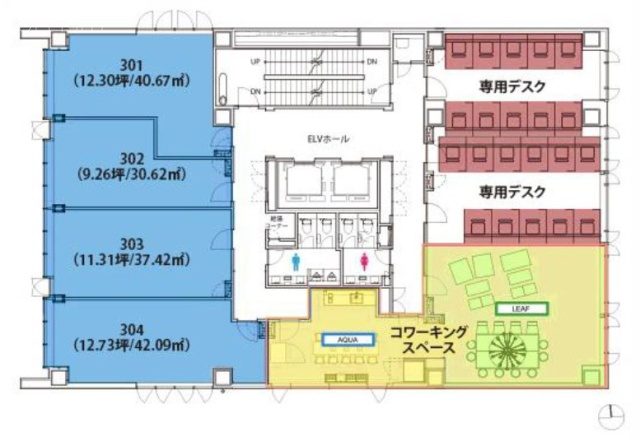 クロスオフィス三田301 間取り図